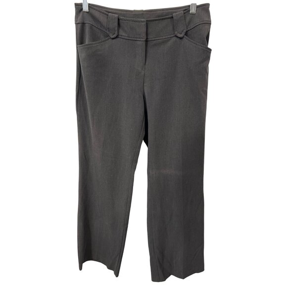 Y2K Studio Y Stretch Flat Front Dress Pants Size 9/10 Charcoal Gray Career Work - Picture 1 of 6